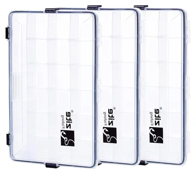 Produktbild von Wasserdichte Angelbox 35x21x5cm - Kleinteilebox für Angelzubehör - 3 Stück im Set