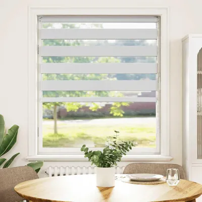 Produktbild von vidaXL Doppelrollo Weiß 95x150 cm Stoffbreite 90,9 cm Polyester