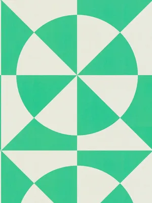 Produktbild von Vliestapete mit geometrischen Formen – Grün, Weiß