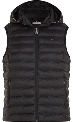 Produktbild von Tommy Hilfiger Damen Weste Padded Global Stripe Vest mit Kapuze, Schwarz (Black)
