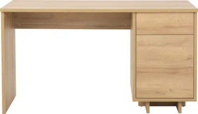 Productafbeelding van Furniture24 Bureau, 138 x 77 x 55 cm, Noma N05, wit, met kast en lade