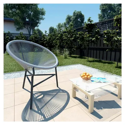 Produktbild von Garten-Mondstuhl aus Poly Rattan in Grau