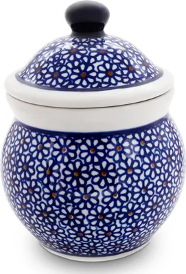 Produktbild von Original Bunzlauer Keramik 560ml Vorratsdose Behälter zur Aufbewahrung von Lebensmittel mit Deckel Ø12 cm H 16,2 cm Design 120
