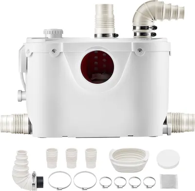 Produktbild von SucceBuy, Hebeanlage, 500W, 110 L/min, 8m Förderhöhe, Kupfer, 420x160x280 mm, leise & effizient, 4 Wassereinlässe, für Warmwasser bis 75°C, antimikrobiell, Geruchskontrolle, inkl. Montagezubehör, für Bad, Dusche, Badewanne, Waschmaschine & WC, Privat & Gewerbe, FLO500-BE, 6 kg