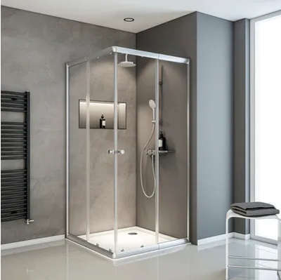 Produktbild von Eckeinstieg SCHULTE Sunny ExpressPlus 75 - 90 cm Profilfarbe silber Klarglas EP19442 169 50