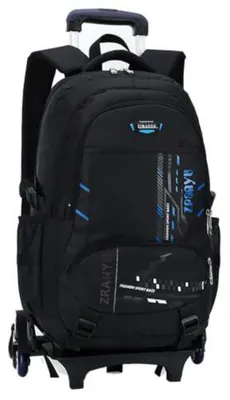 Produktbild von Rucksack mit Rollen Kinder Schulrucksack Teenager Jungen Schultasche Trolley 47x30x18cm Blau