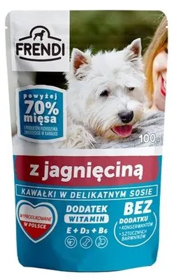 Image de FRENDI Morceaux dans une sauce délicate à l'agneau - Nourriture humide pour chiens - 100 g