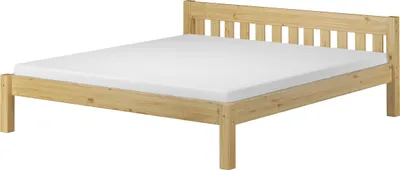 Produktbild von Ehebett Doppelbett 180x200 Massivholzbett Kiefer natur Futonbett Zubehör wählbar V-60.38-18Rollrost und Matratze inkl.