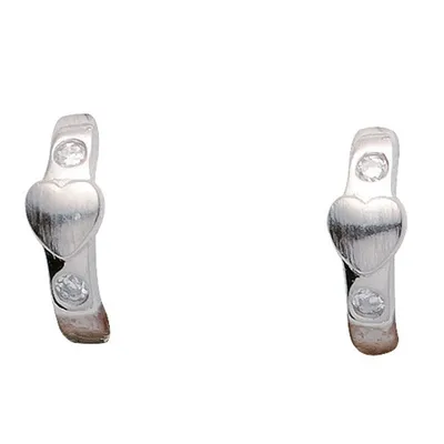 Produktbild von Miamar 05.KS103 Mädchen Creolen Herz Silber Zirkonia weiß