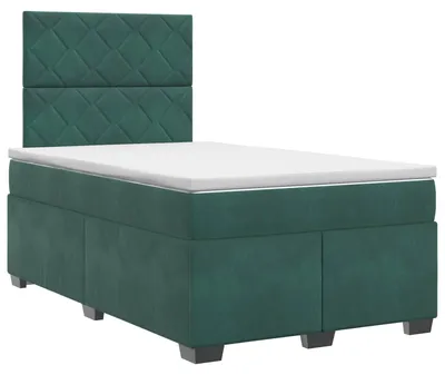 Obrázek produktu pro Skříňová postel s matrací tmavě zelená 120 x 200 cm sametová