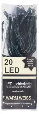 Produktbild von LED-Lichterkette 20-LED Dekolichter Winterdeko Weihnachtsbeleuchtung Warmweiß