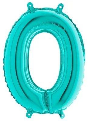 Produktbild von Riesenzahl Folienballon 40"/102cm | Tiffany-Türkis Zahl: 0