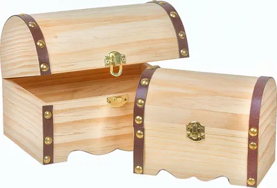 Produktbild von VBS Runddeckeltruhe mit Beschlag, 2er-Set