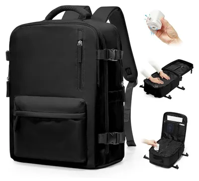 Produktbild von Reisrucksack Handgepäck 40x30x20cm - Vakuumkompressionssystem - Laptopfach - Wasserdicht