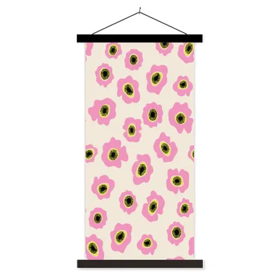 Produktbild von MuchoWow® Textilposter Blume - Muster - Abstrakt 90x180 cm mit schwarzem Rahmen - Dekoration Wohnzimmer