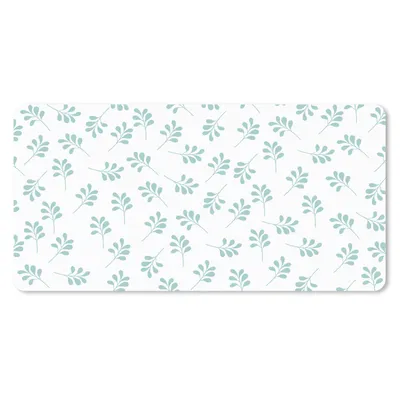 Produktbild von MuchoWow® Schreibtischunterlage Blätter - Muster - Blau 80x40 cm - XXL Mauspad - Gaming Mauspad