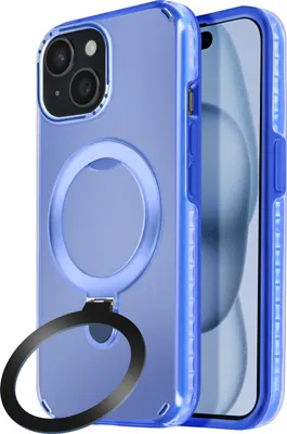 Produktbild von Avizar, MagSafe Hülle für iPhone 14 Plus / 15 Plus Stoßfest mit Klappständer, Blau