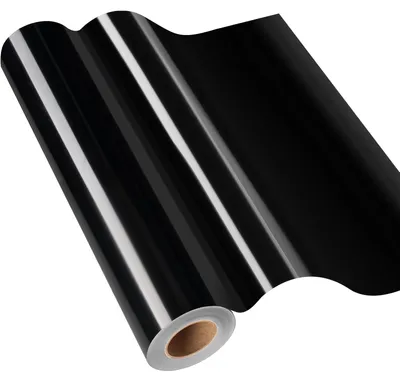 Productafbeelding van Zelfklevende, glanzende vinylfolie - Geschikt voor snijplotters - Zwart - 30,5 cm x 610 cm