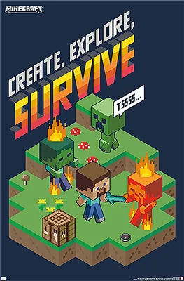 Produktbild von Minecraft Poster Create, Explore, Survive 55,9 x 86,4 cm