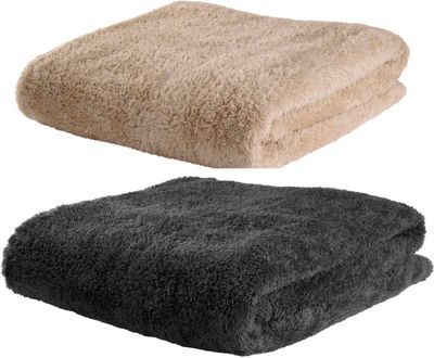 2er Set Fleece Kuscheldecke aus Mikrofaser 150x200 cm Mikrofaserdecke Tagesdecke Fleecedecke Wohndecke Decke