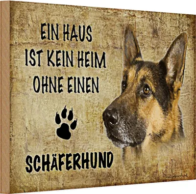 Produktbild von Holzschild Schäferhund 30x20cm Haus kein Heim ohne