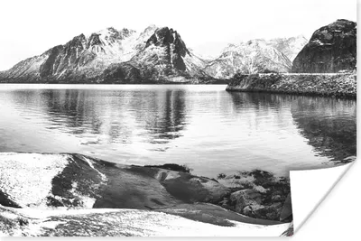 Produktbild von MuchoWow® Poster Winter - Schwarz - Weiß - Mehr 60x40 cm - Schlafzimmerdekoration