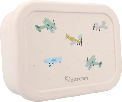Produktbild von Kidzroom Brotdose Silikon Flugzeuge - kinderfreundlich und BPA-frei