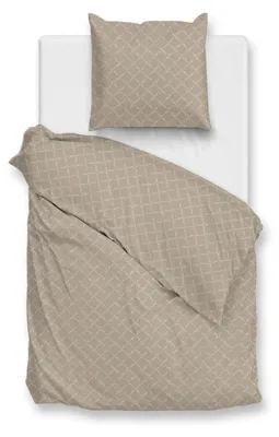 Produktbild von Zohome Satinado Bettbezug - 135x200 cm – Baumwoll-Satin – Hochwertige Bettwäsche mit motiv – Weich - Atmungsaktiv und Hautfreundlich – inkl. 80x80 cm Kissenbezug – Beige