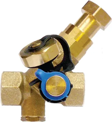 Productafbeelding van Herz thermostaatventiel voor circulatie, instelbaar van 52 tot 90 graden, 1/2", figuur 24010(51), 1 stuk.