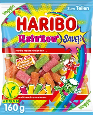 Obrázek produktu pro Haribo Rainbow Fizz gumoví medvídci vinné gumy ovocné gumy kyselé 160g