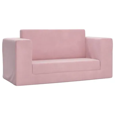 Produktbild von Kinder-Schlafsofa 2-Sitzer Rosa Weicher Plüsch