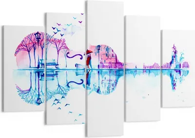 Produktbild von Bild auf Leinwand - Leinwandbild - Violine Walk regen Aktivitäten - 150x100cm - Wand Bild - Wanddeko - Leinwanddruck - Bilder - Kunstdruck - Leinwand bilder - Wandkunst - EA150x100-3077