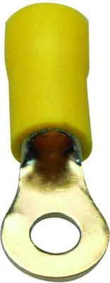 Image de Cosses de câble à anneau Sinuslive RKS-4.0 trou de 4mm / RKS-4,0, jaune : entrée de câble 2,5mm² à 4,0mm