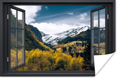Produktbild von MuchoWow® Poster Aussicht - Natur - Schnee 120x80 cm - Bilder