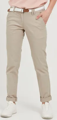 Produktbild von OXMO OXChakira Damen Chino Hose Stoffhose mit Gürtel Stretch Eingrifftaschen Baumwollmischung Regular fit