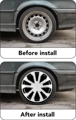 Produktbild von 4PCS 16 Zoll Radkappen Radkappen Universal ABS Radkappen R16 Kit für Autos LKW SUV Silber Schwarz