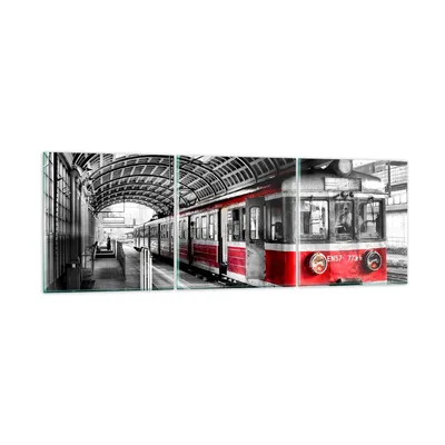 Produktbild von Bilder auf glas - Bahn Bahnhof Zug Transport - 150x50cm - Glasbilder - Wandbilder - Kunstdruck - zum Aufhängen bereit - Wanddekoration aus Glas - Glas Bilder - Wandbild auf Glas - GCA150x50-2558