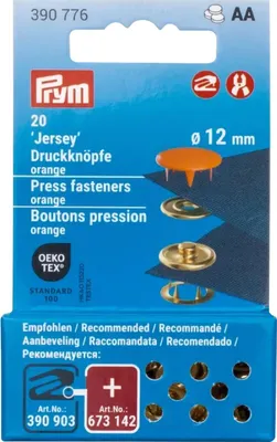 Immagine prodotto di Bottoni a pressione Jersey 12 mm arancione 20 pz. di Prym