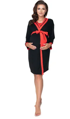 Produktbild von PeeKaBoo Damenbademantel mit Nachthemd Everlasting schwarz L/XL