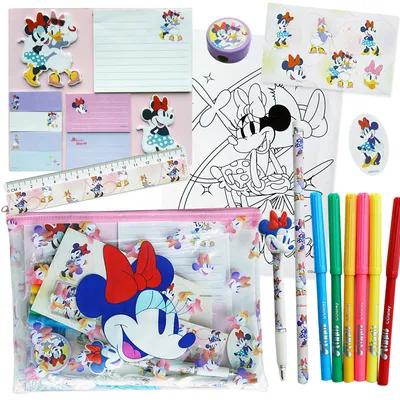 Produktbild von Disney - Minnie Mouse Federmäppchen für Mädchen - Minnie Mouse Stifte -Set mit Bleistiften, Stickern und Zeichenzubehör - Minnie Mouse Geschenke