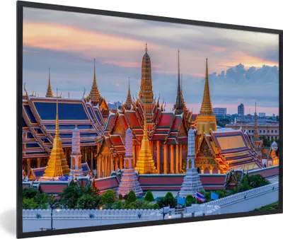 Produktbild von MuchoWow® MuchoWow® Gerahmtes Poster Palast - Thailand - Orange 60x40 cm - Poster mit zchwarzem Bilderrahmen - Printing - Wanddeko Schlafzimmer