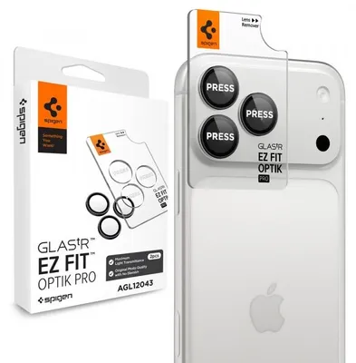 Obrázok produktu pre Spigen Optik Pro EZ Fit, Apple, iPhone 18 Pro Max, Odolné proti poškriabaniu, Prachuodolný, Čierna, 2 kusov