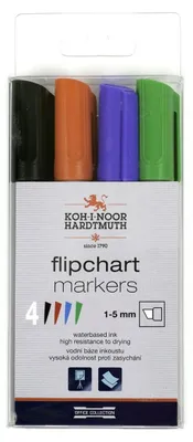Produktbild von Flipchart- Marker mit einer  1 - 5 mm Keilspitze , im 4er Pack