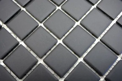 Produktbild von Handmuster Mosaik Fliese Keramik schwarz unglasiert Duschtasse Bodenfliese MOS18B-0311-R10_m