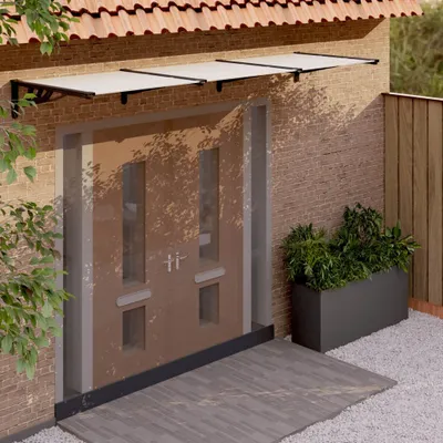 Immagine prodotto di Tettoia per porta The Living Store nera e trasparente 297,5x90 cm in policarbonato