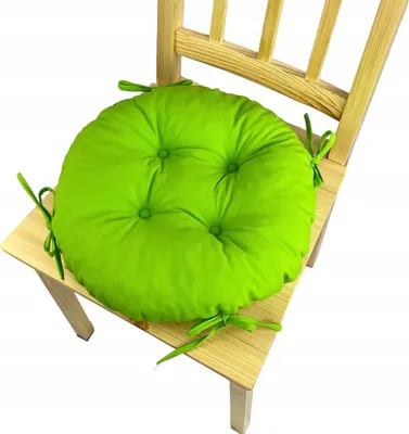 Produktbild von Stuhlkissen, Rundes Stuhlkissen, Sitzkissen, hellgrün, 35x8cm, Kissen für Wohnstühle und Gartenmöbel, Gartenkissen,