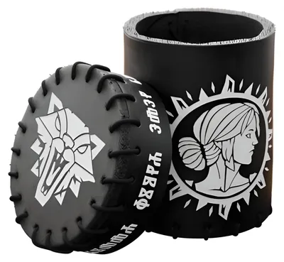 Produktbild von Q-workshop The Witcher Dice Cup. Ciri, Würfelbecher, Schwarz, Weiß, Unisex, Leder, 85 mm, 5,5 cm