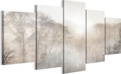 Image de LUMASOUL Tableau sur toile, toile motif nature, tableaux muraux cadre bois, 100x50cm forêt 3
