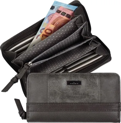 Produktbild von Tom Tailor Damen Geldbörse Juna Portemonnaie 12 Kartenfächer 20x10cm grau