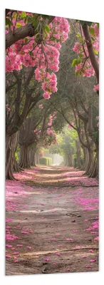 Produktbild von Glasbild 60x150cm in XXL für Wohnzimmer, Schlafzimmer Motiv Blütenallee